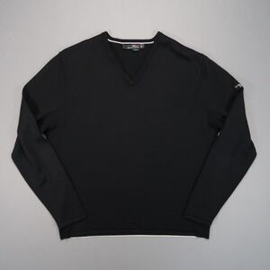 RLX Ralph Lauren Sweater Mens Medium Black Merino Wool V Neck